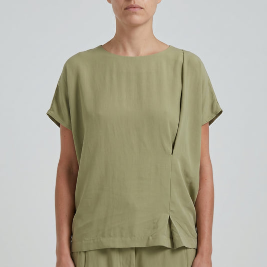 Sage Green Asymmetric Blouse