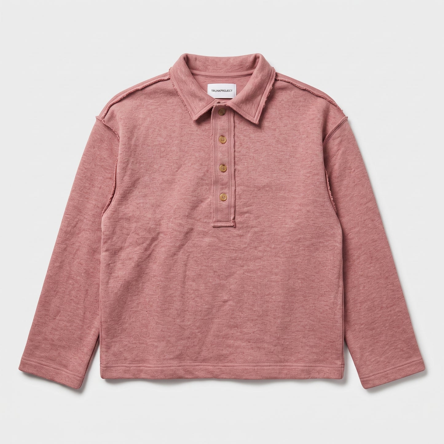 Raw Edge Long Sleeve Polo