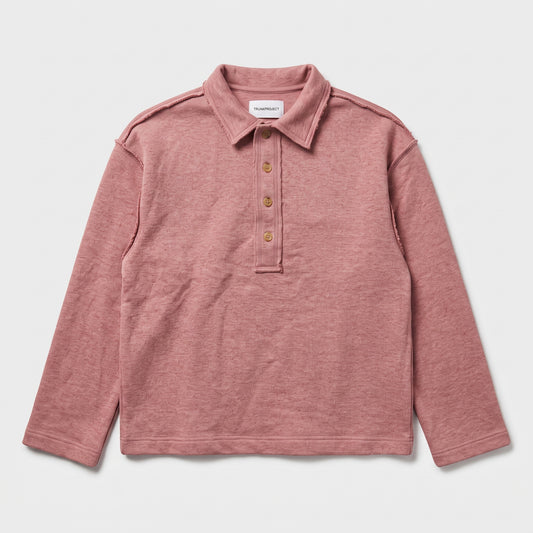 Raw Edge Long Sleeve Polo