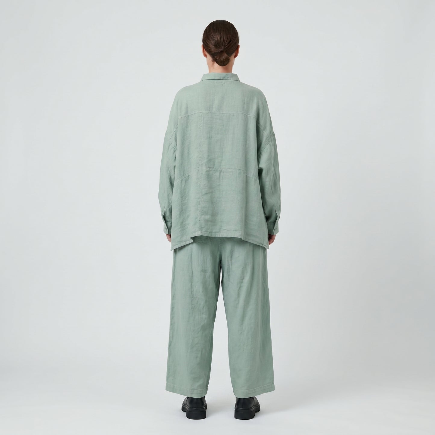 Oversized Sage Linen Shirt