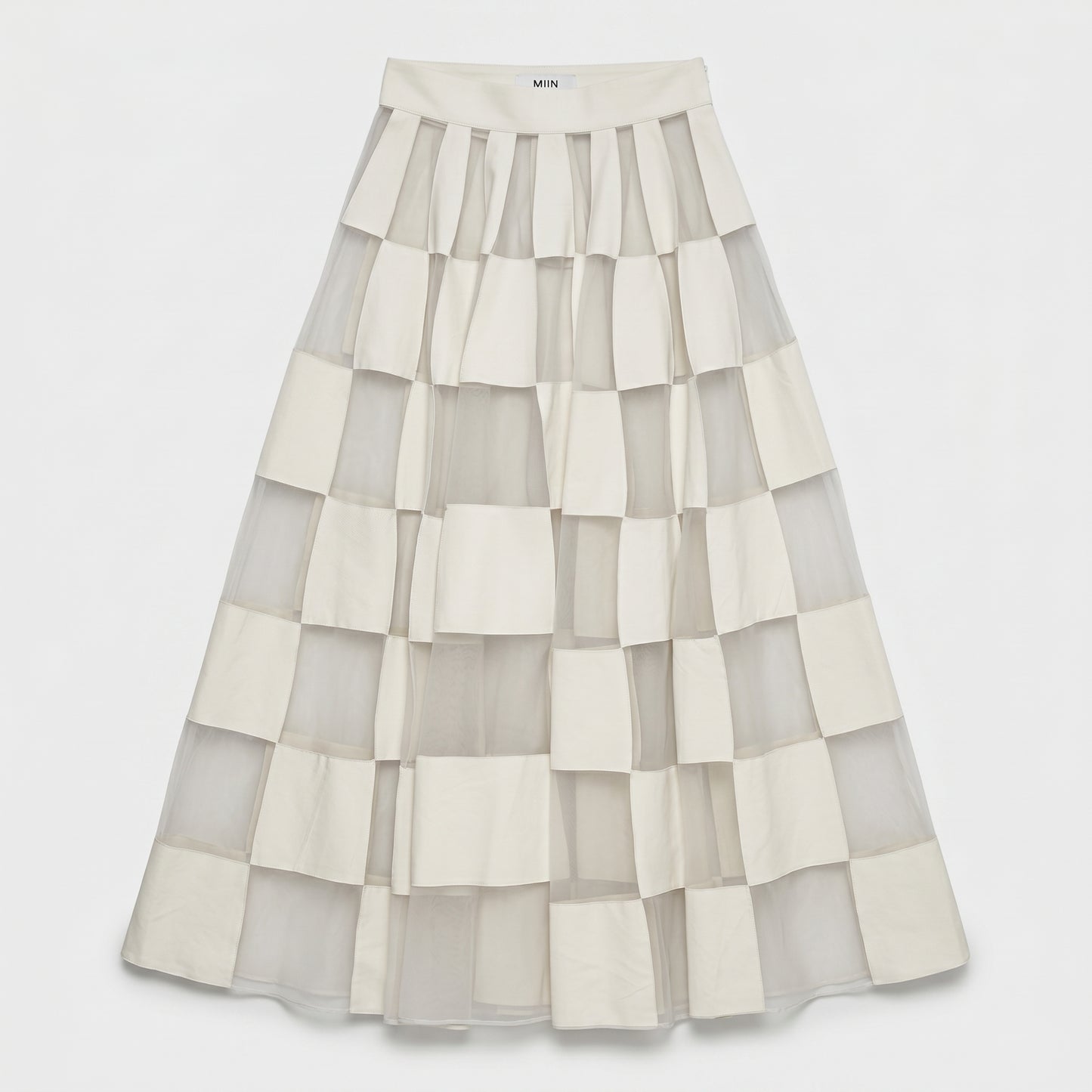 Geometric Paneled A-Line Skirt