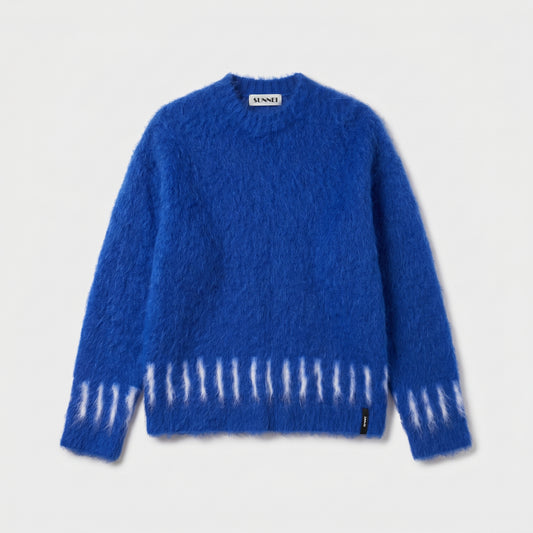 Fuzzy Mohair Crewneck Sweater