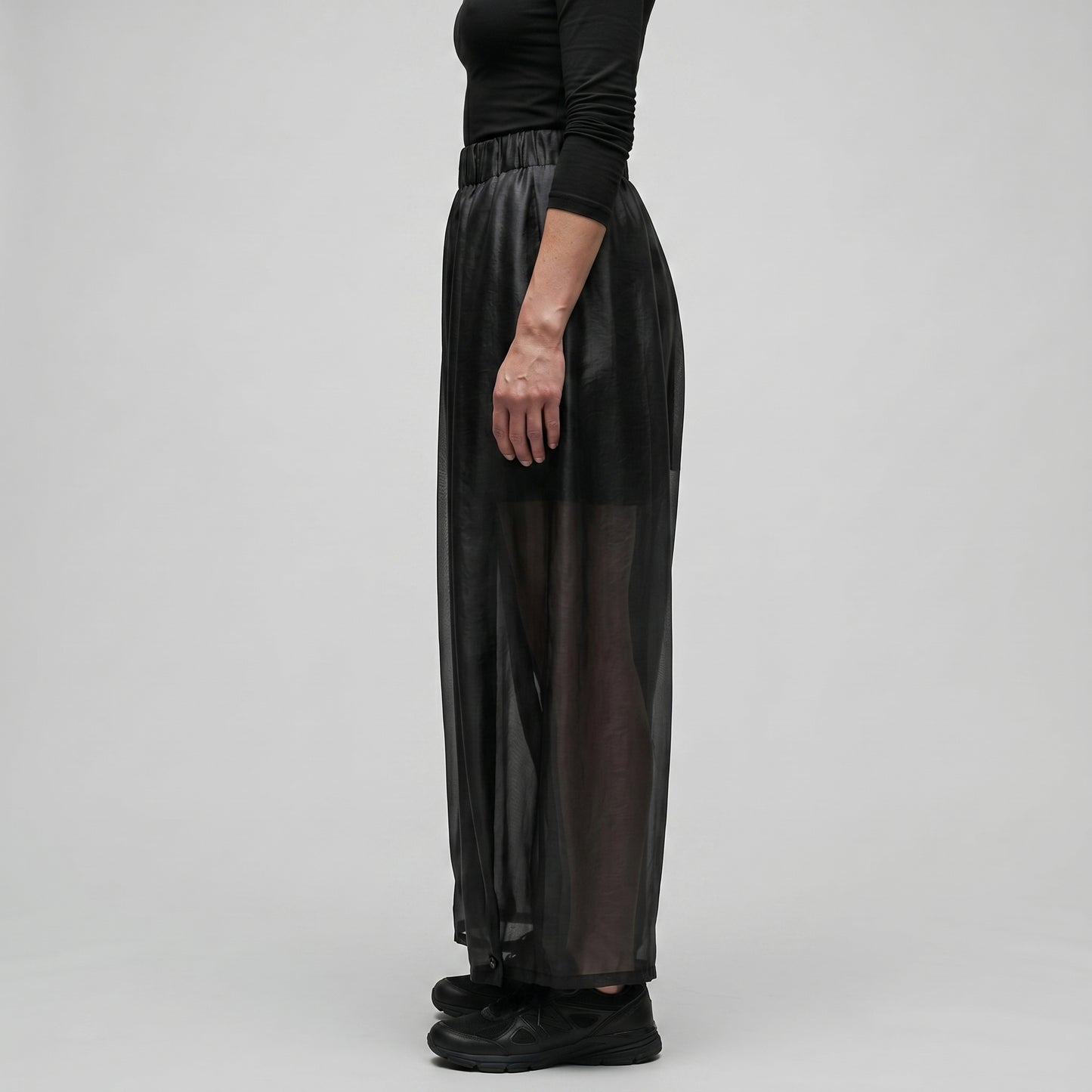 Sheer Pleated Culotte Trousers