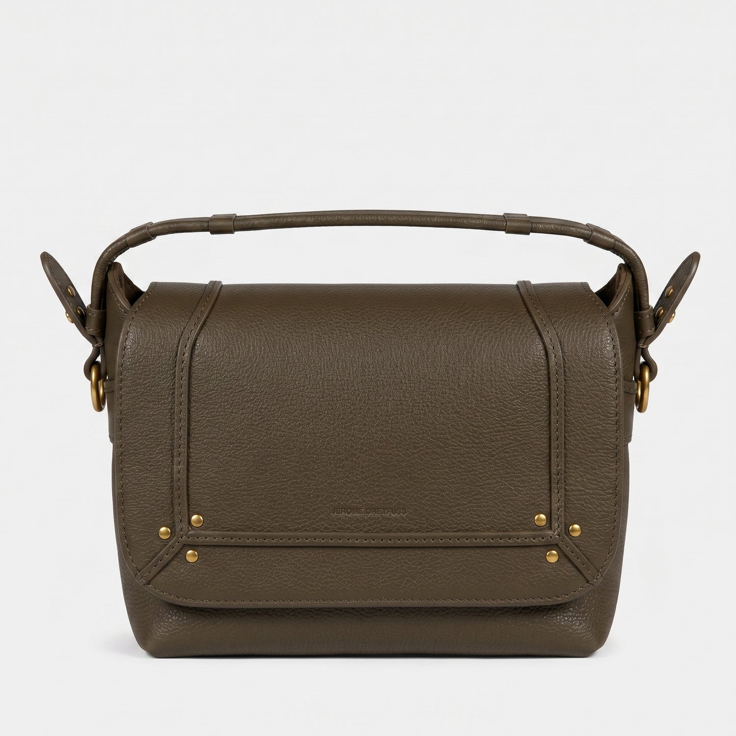 Structured Grained Leather Satchel