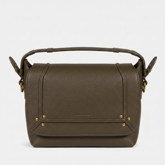 Structured Grained Leather Satchel