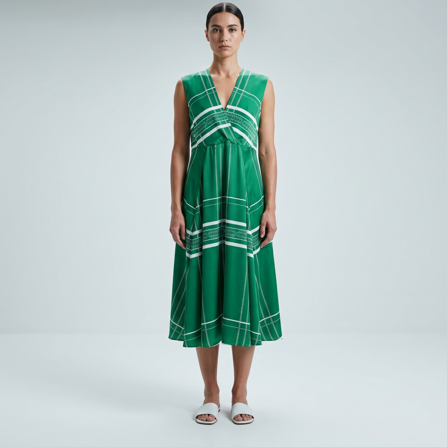 Graphic Print V-Neck Dress