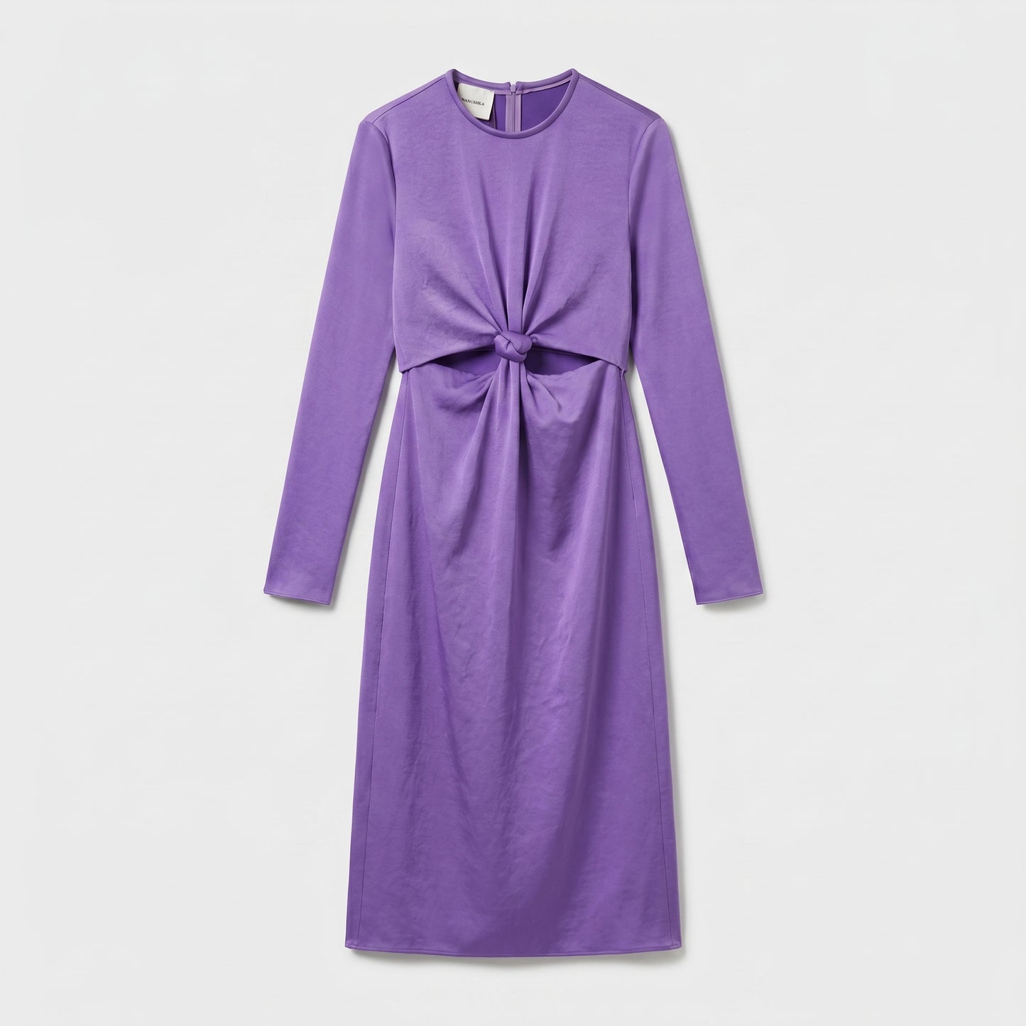 Knot-Front Long Sleeve Dress