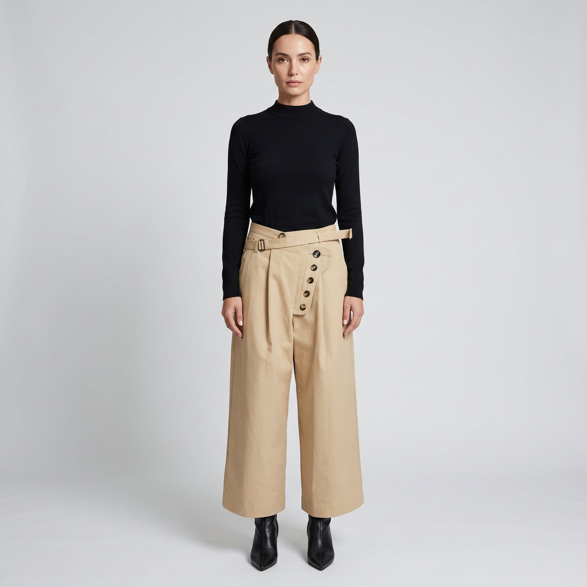 Belted Wide Leg Trousers