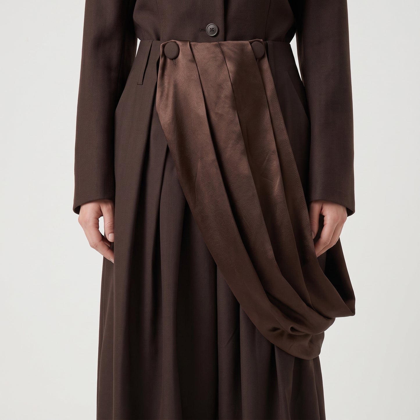 Draped Satin Accent Trousers
