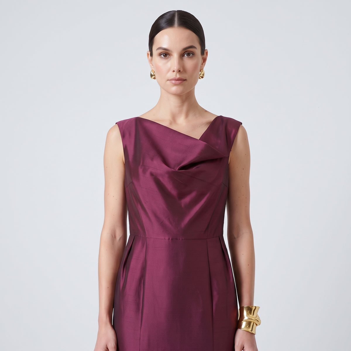 Magenta Silk Mermaid Gown