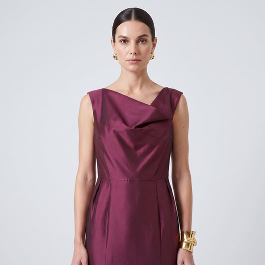 Magenta Silk Mermaid Gown