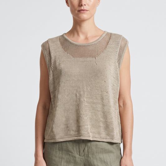 Open Knit Mesh Tank Top