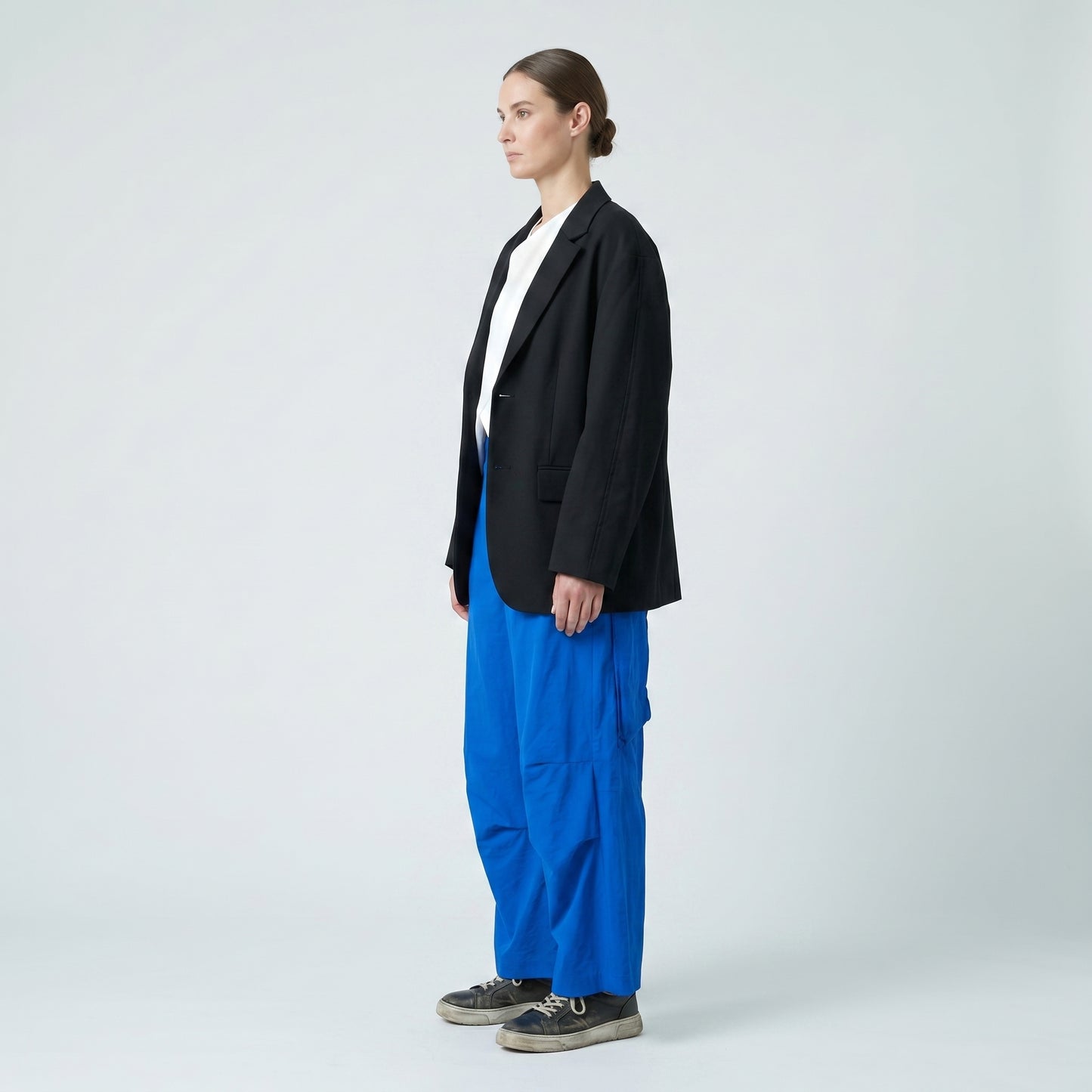 Cobalt Blue Balloon Leg Trousers
