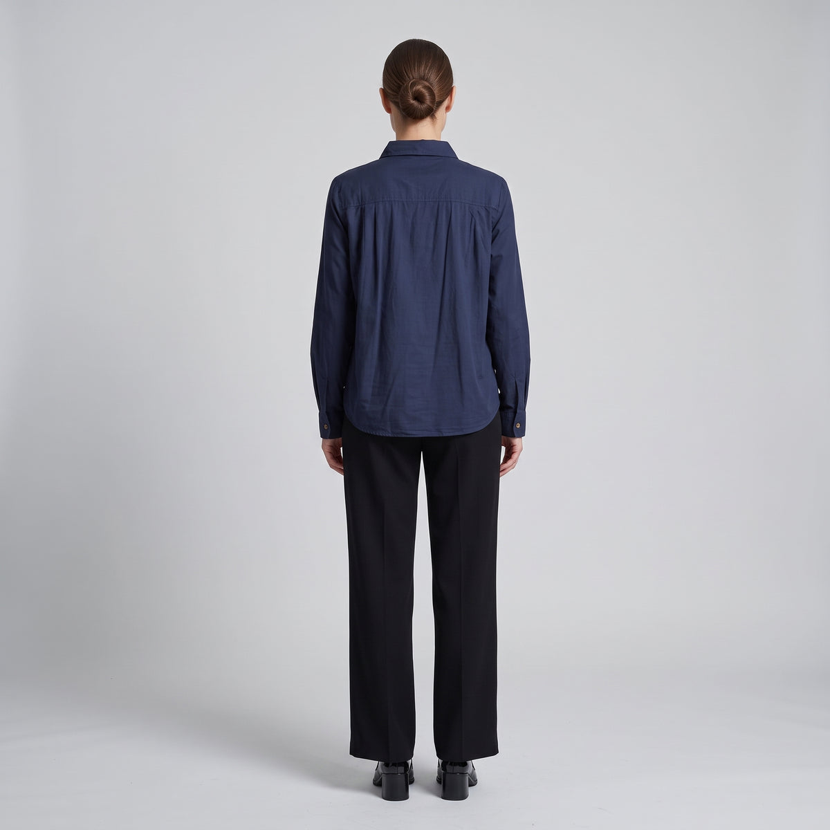 Layered Navy Button-Down Shirt