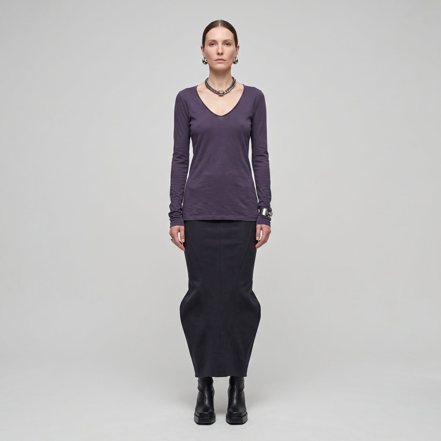Classic Purple V-Neck Top