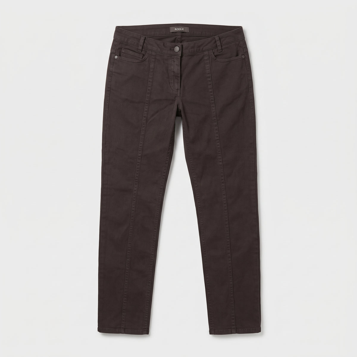 Slim Fit Dark Cotton Trousers