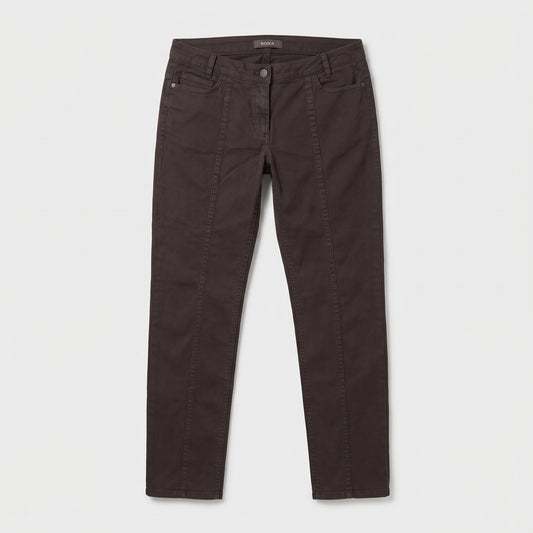 Slim Fit Dark Cotton Trousers