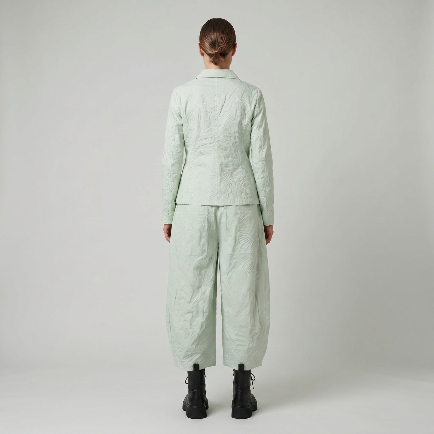 Sage Green Textured Balloon Trousers
