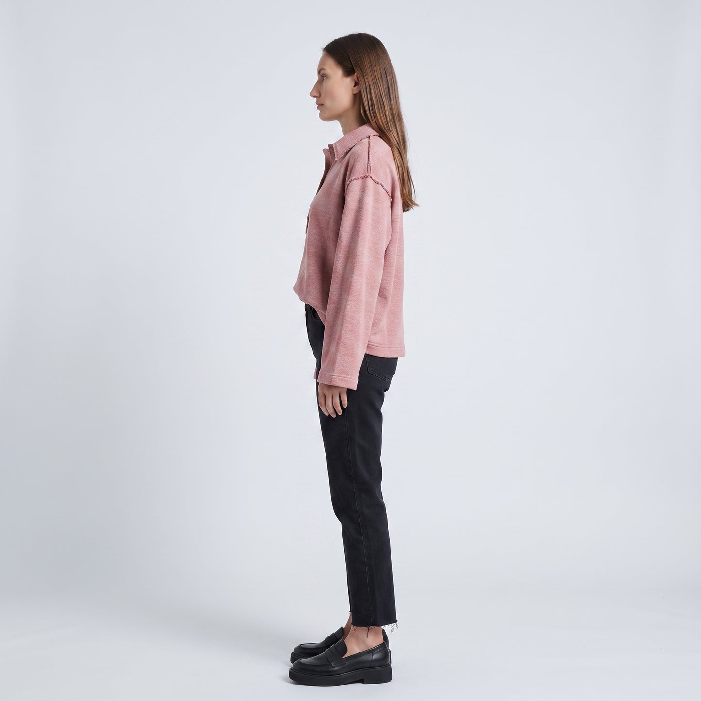 Dusty Rose Buttoned Polo Shirt