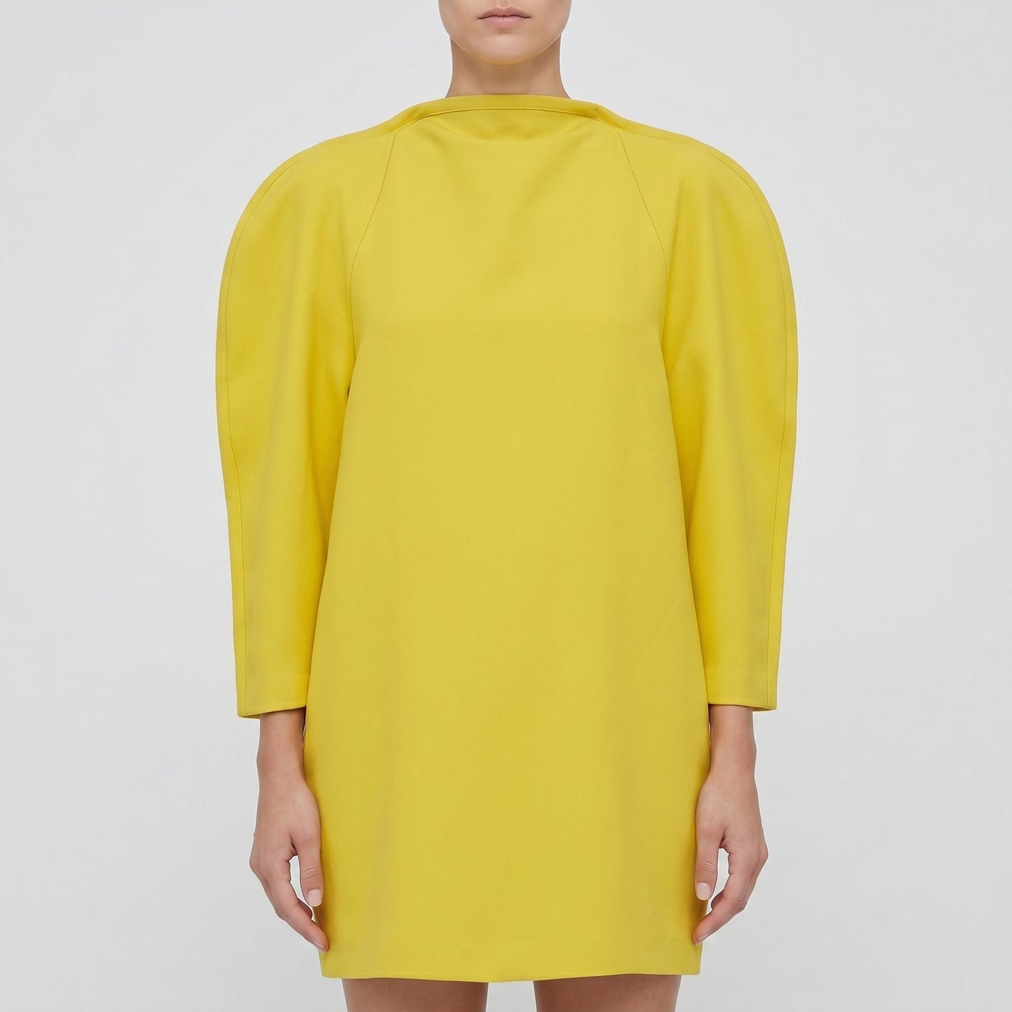 Yellow Cocoon Shift Dress
