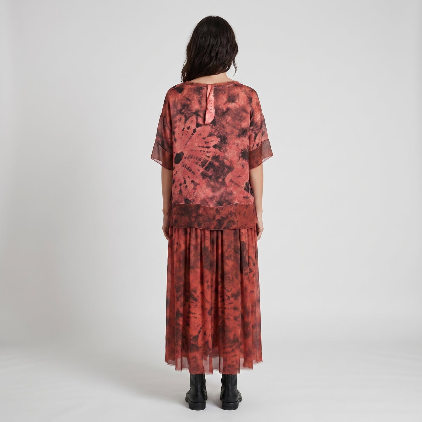 Abstract Tie-Dye Silk Blouse