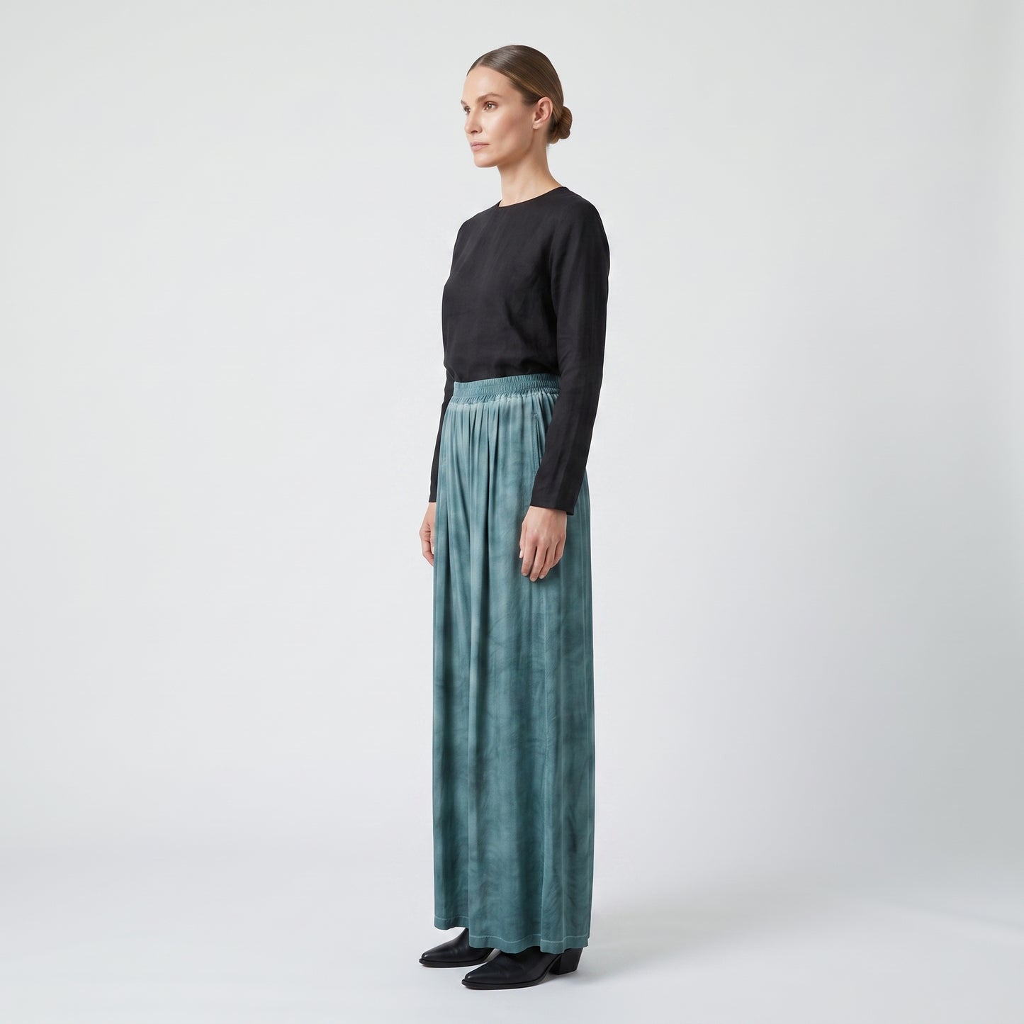 Pleated Wide-Leg Ombre Trousers