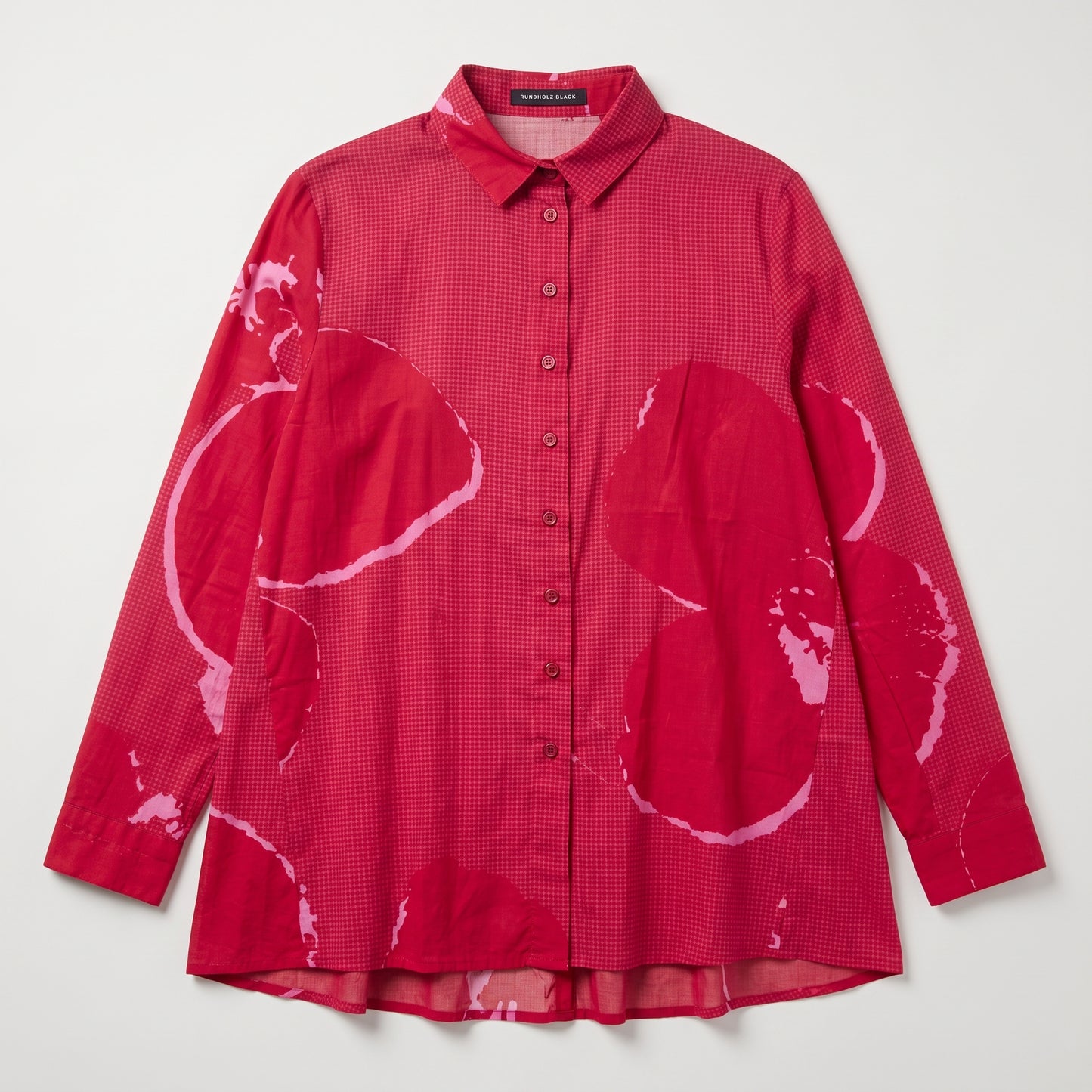 Abstract Floral Print Cotton Shirt