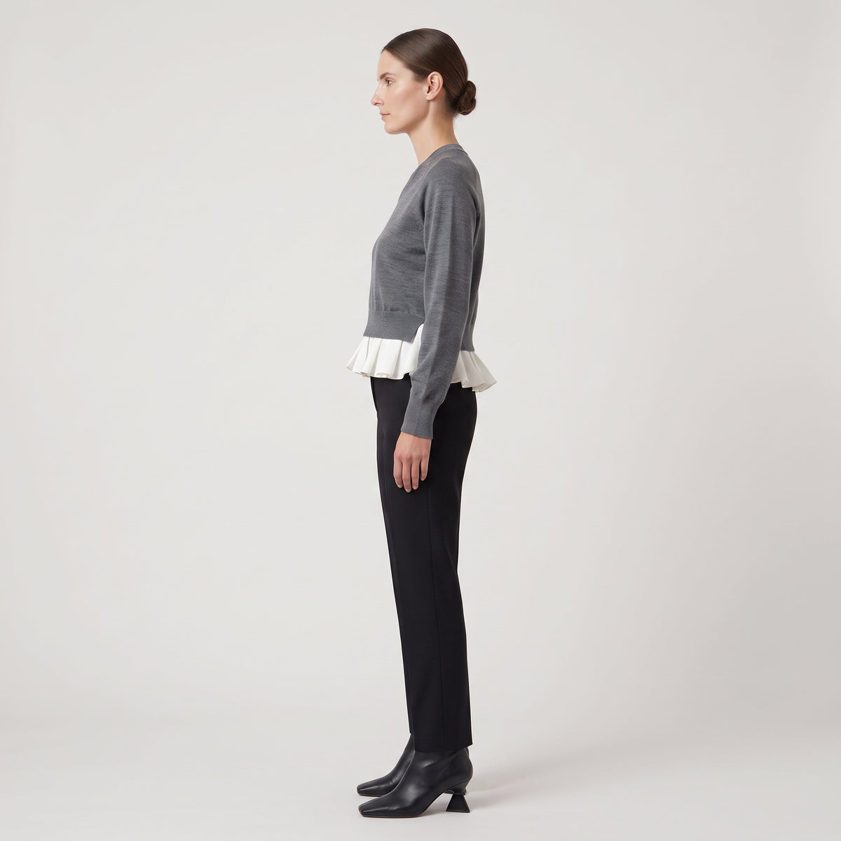 Layered Hem V-Neck Sweater