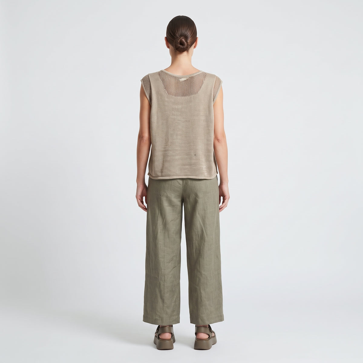 Open Knit Mesh Tank Top