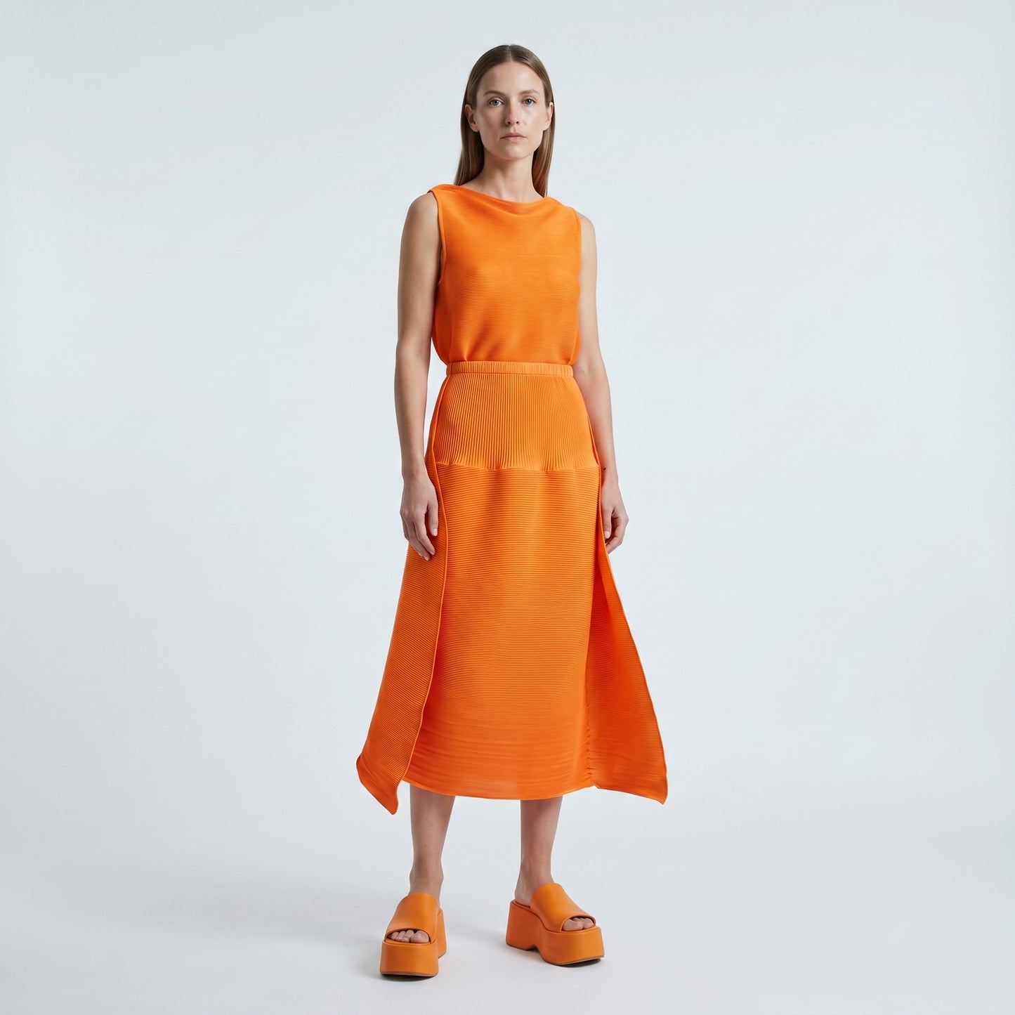 Sculptural Ribbed Knit Skirt