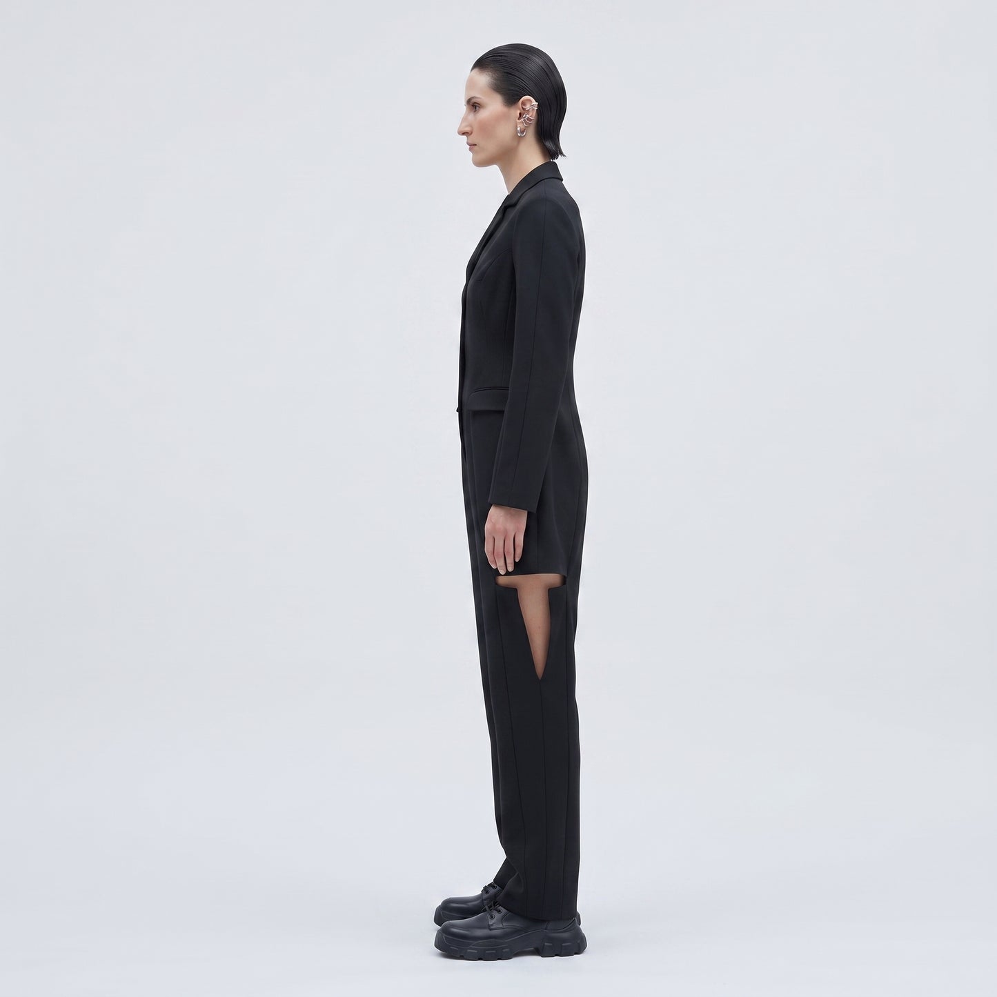 Tailored Wool Blend Jumpsuit