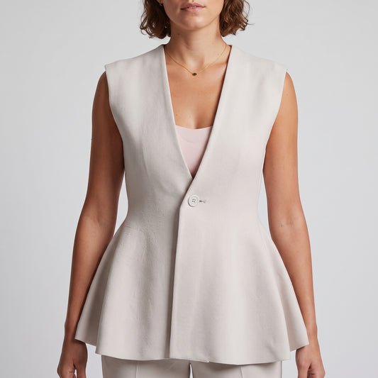 Structured Peplum Knit Vest