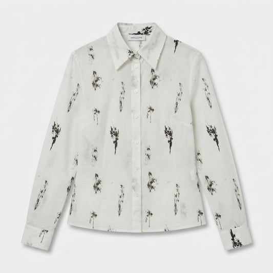 Abstract Print Cotton Shirt