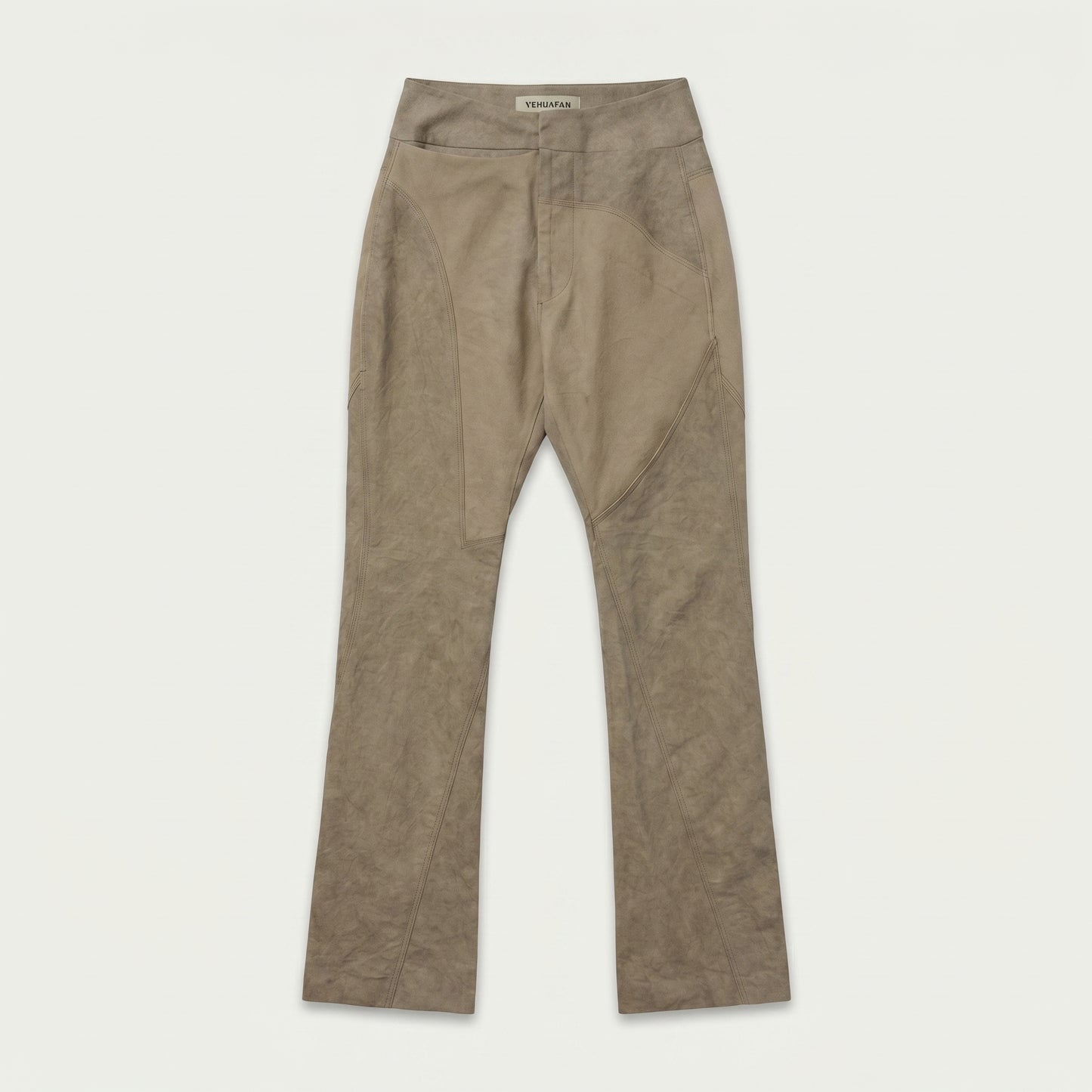 Paneled High-Waist Flared Trousers