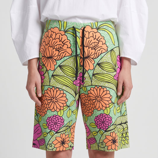 Floral Print Drawstring Shorts
