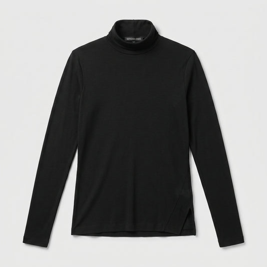 Classic Black Long-Sleeve Turtleneck