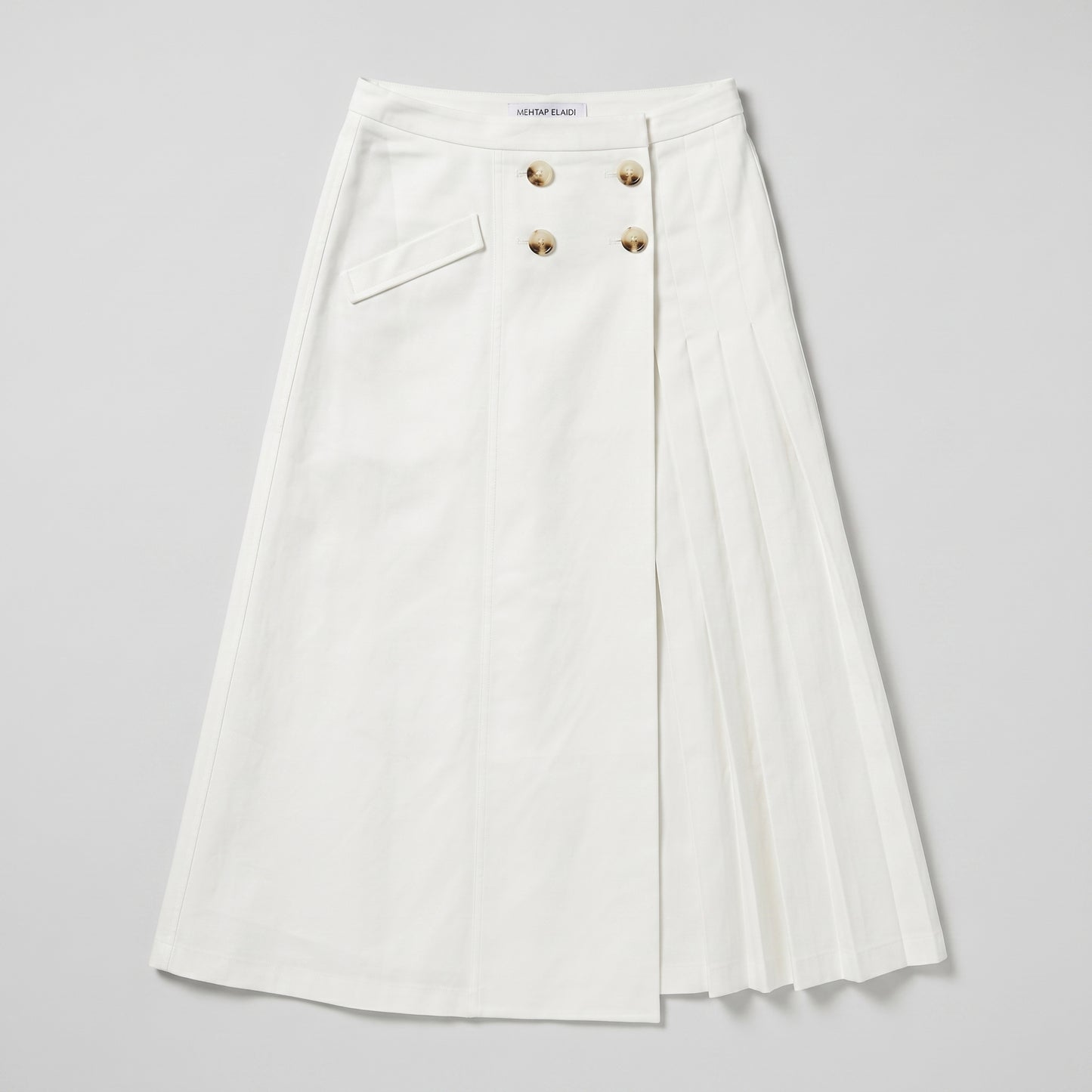 Asymmetrical Pleated Midi Skirt