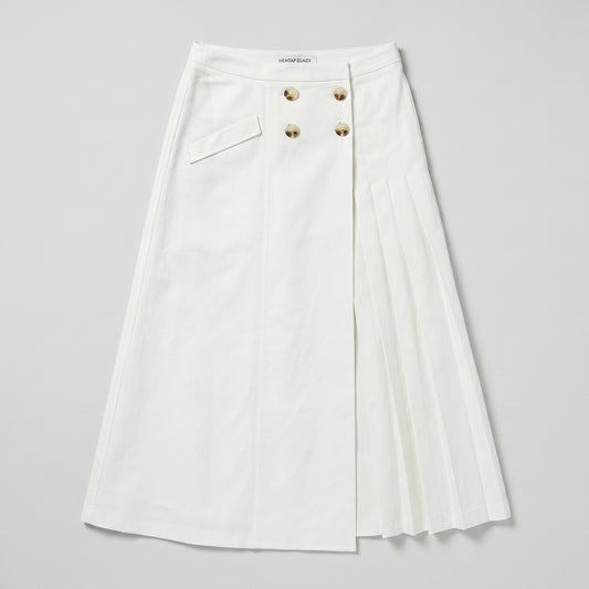Asymmetrical Pleated Midi Skirt