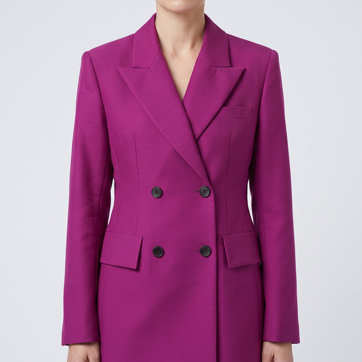 Magenta Double Breasted Blazer