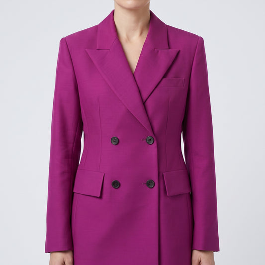Magenta Double Breasted Blazer