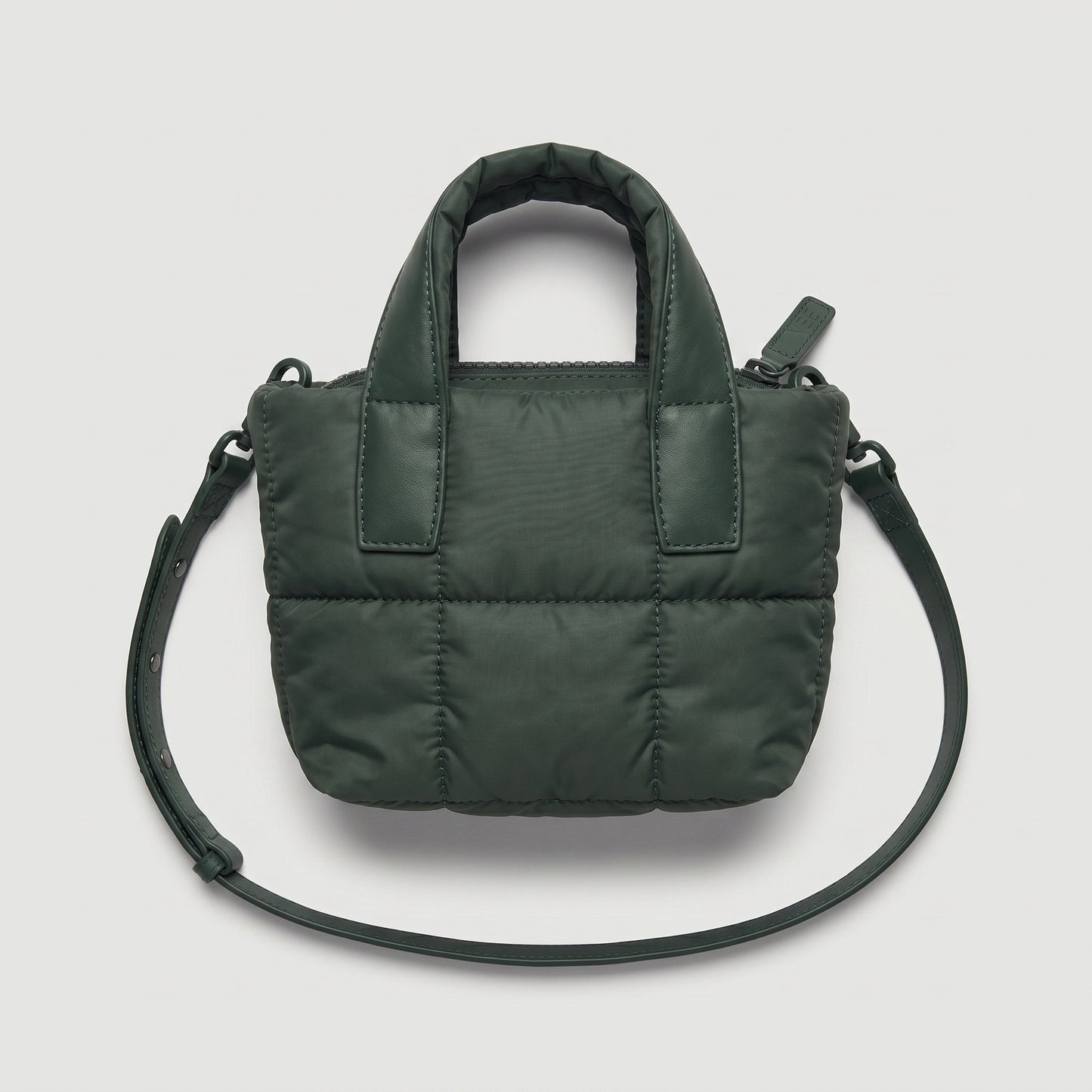 Quilted Forest Green Mini Tote