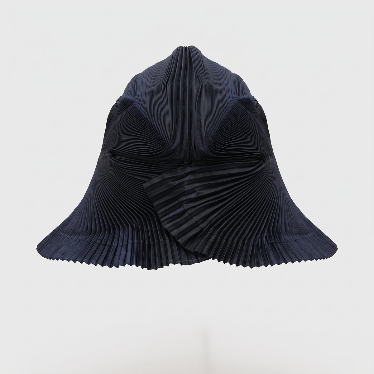 Navy Pleated Sculptural Hat