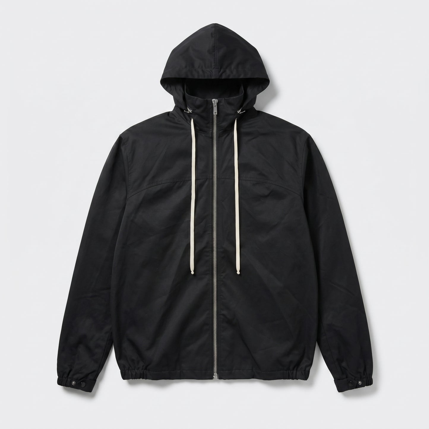 Minimalist Black Hooded Jacket