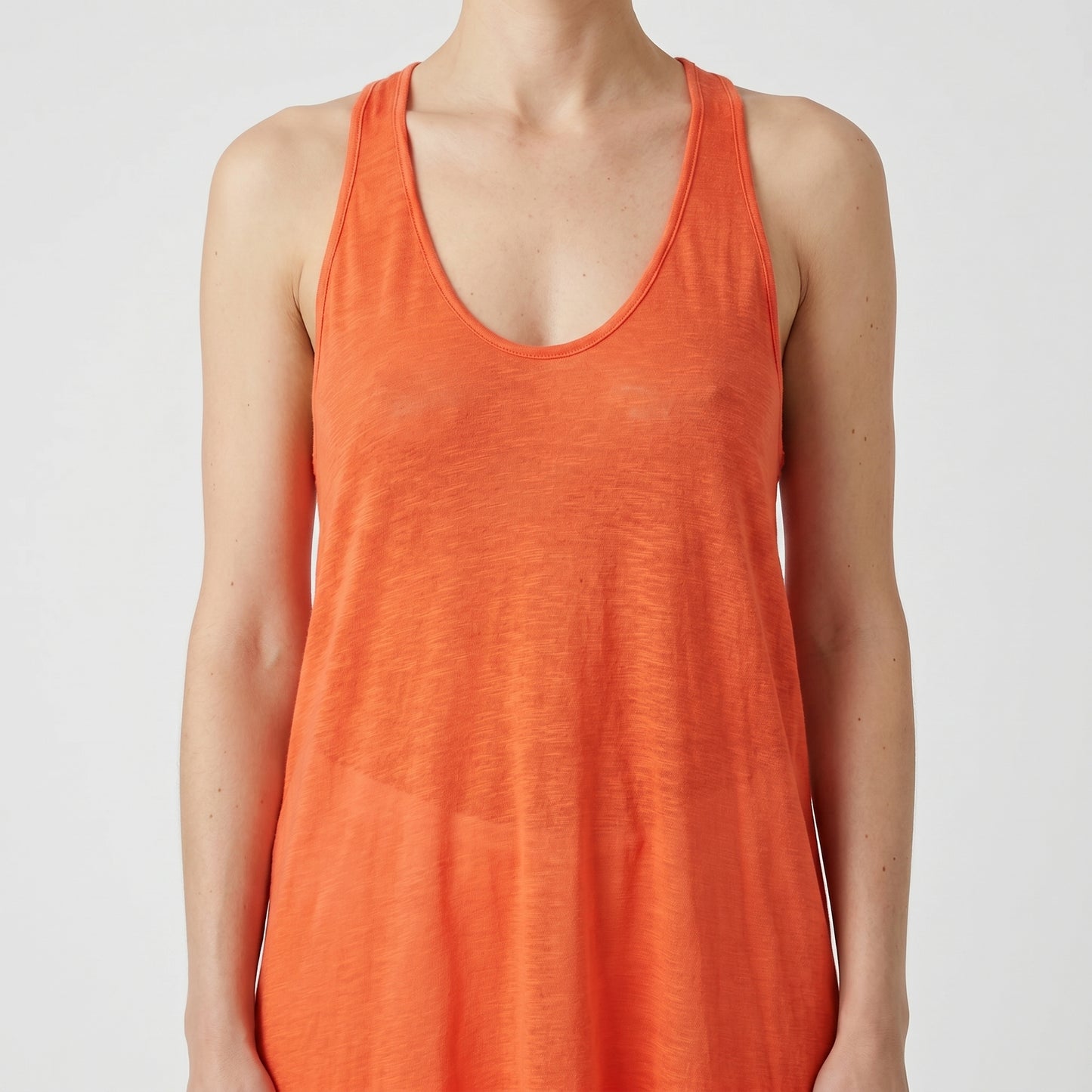Coral Racerback High-Low Tank Top
