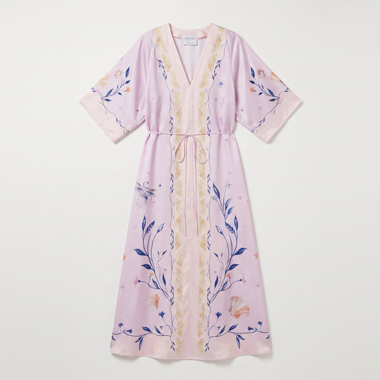 Floral Printed Silk Midi Dress