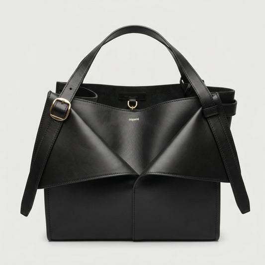 Structured Buckled Leather Tote