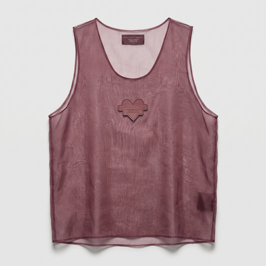 Sheer Mesh Heart Patch Tank