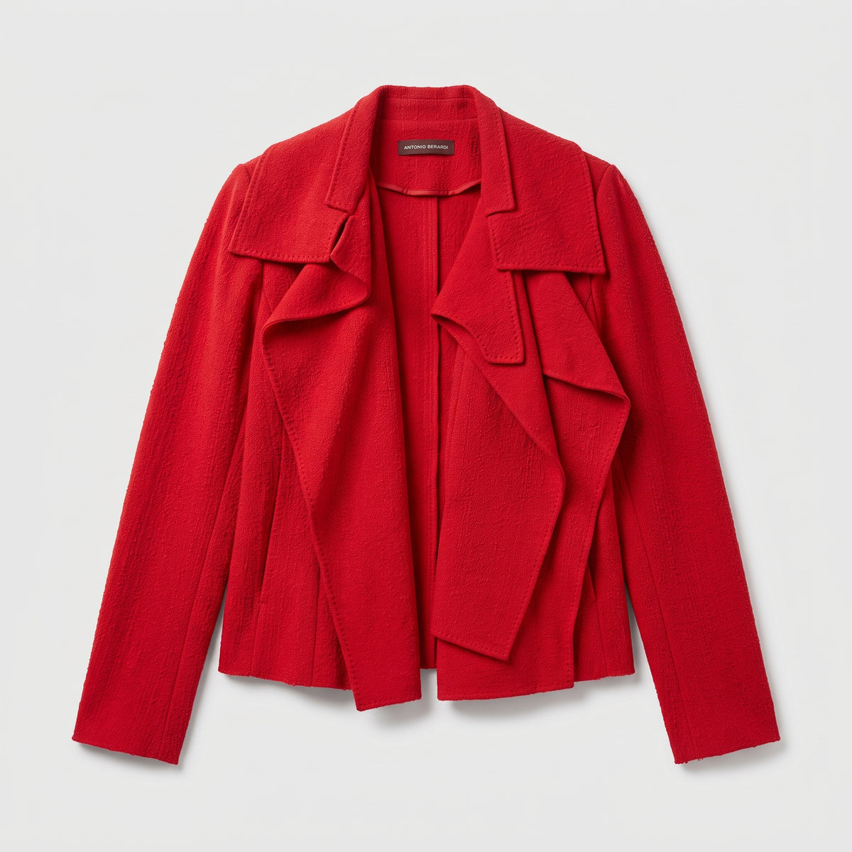 Structured Red Ruffle Jacket