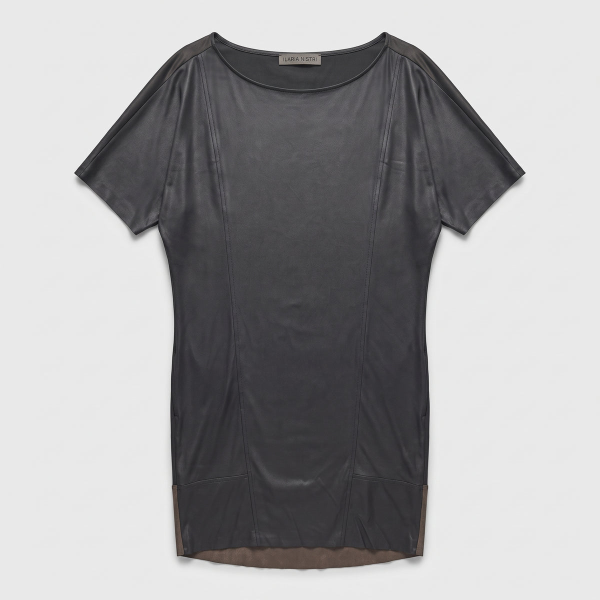 Structured Paneled Leather Tunic
