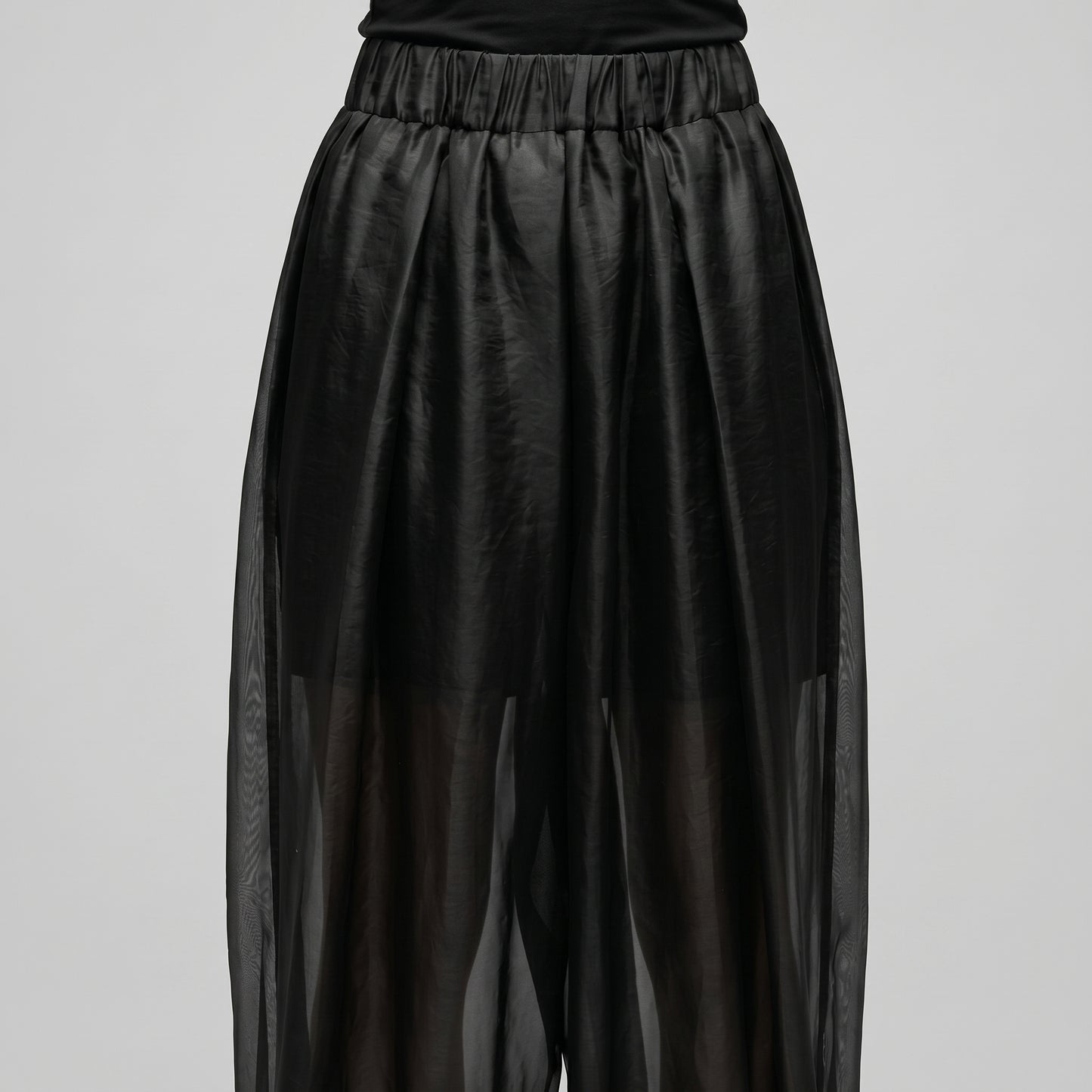Sheer Pleated Culotte Trousers